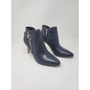 Marc Fisher Size 5M Peep Toe Navy Blue Heeled Bootie